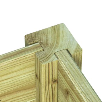 Sleufpaal hoek grenen 8,8 x 8,8 cm, lengte ca. 270 cm