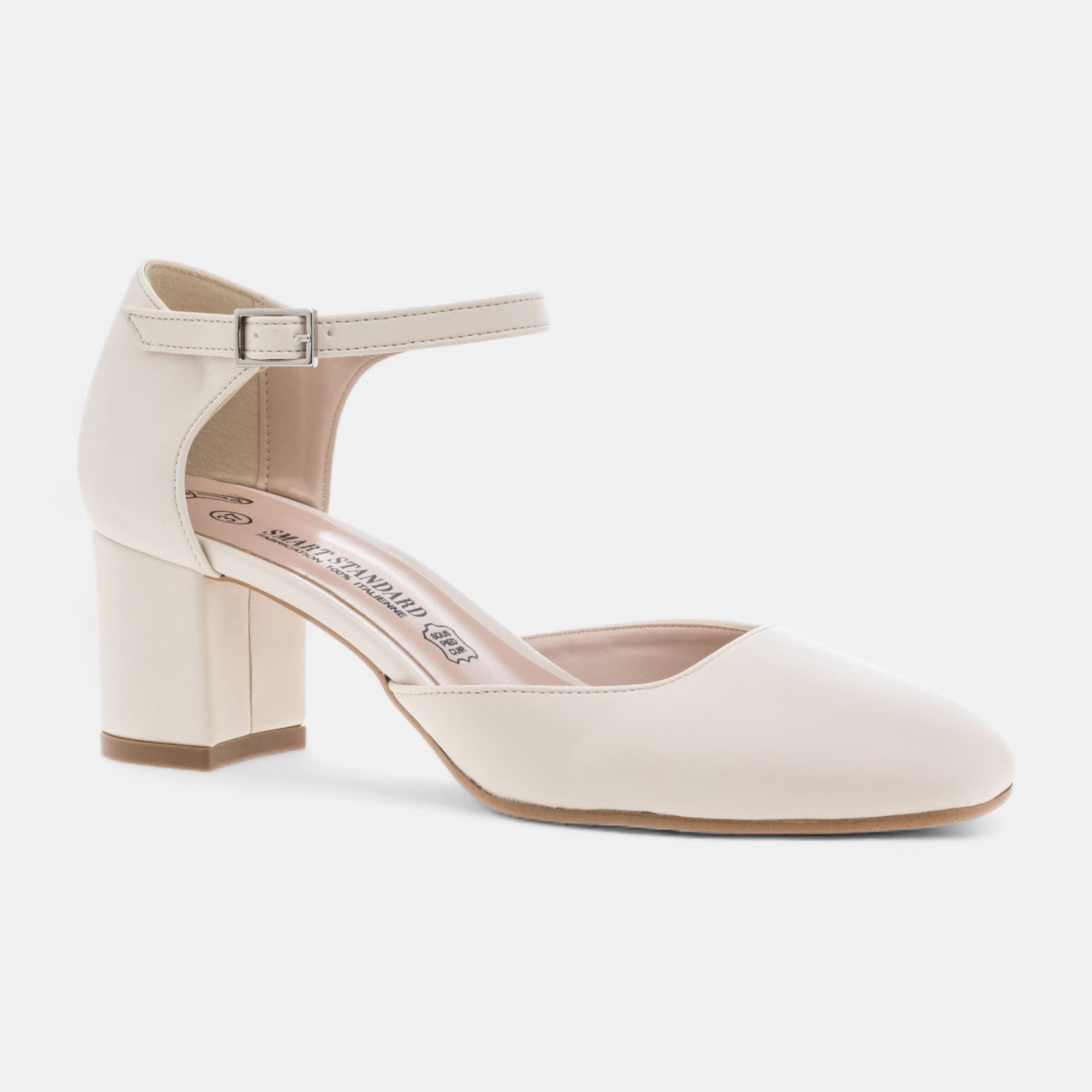 Escarpins quartiers ouverts à talon Femme beige