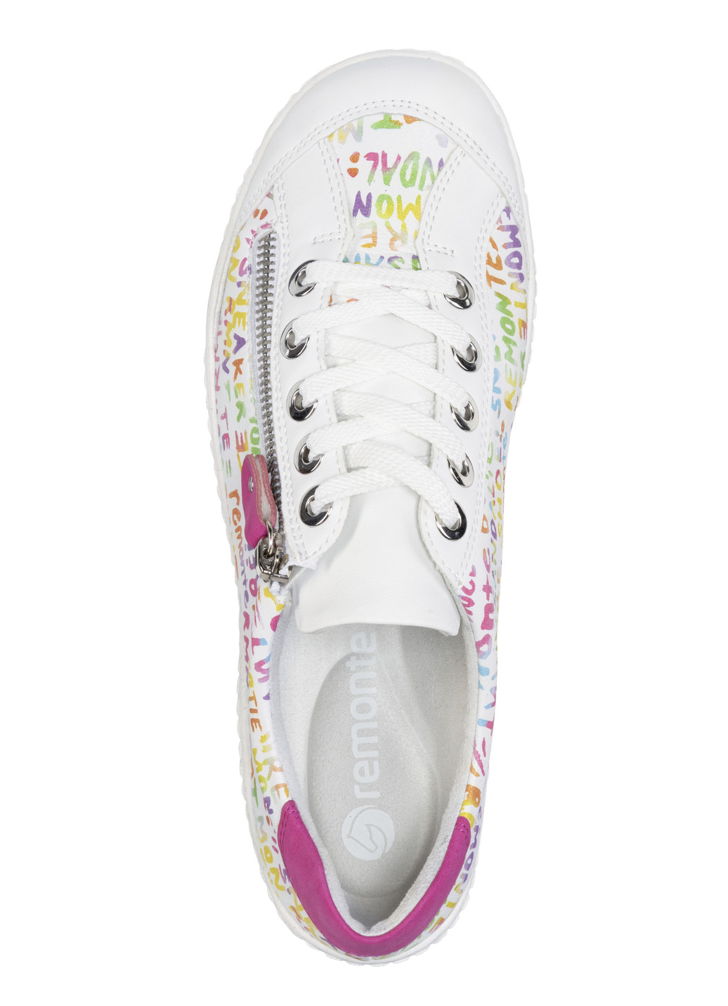 Remonte Sneaker aus beschichtetem, frech bedrucktem Leder