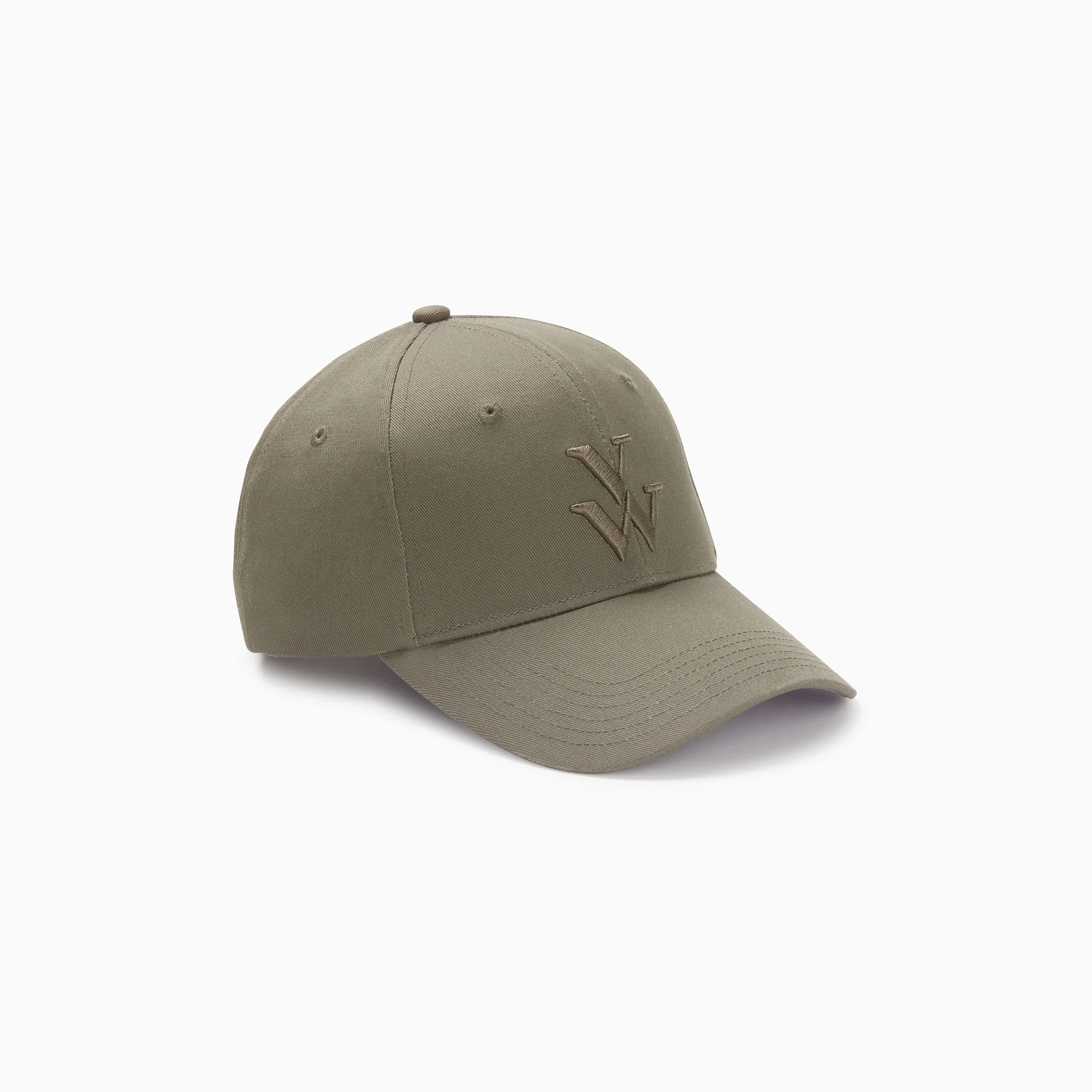 Casquettes-Casquette Clem kaki à monogramme brodé