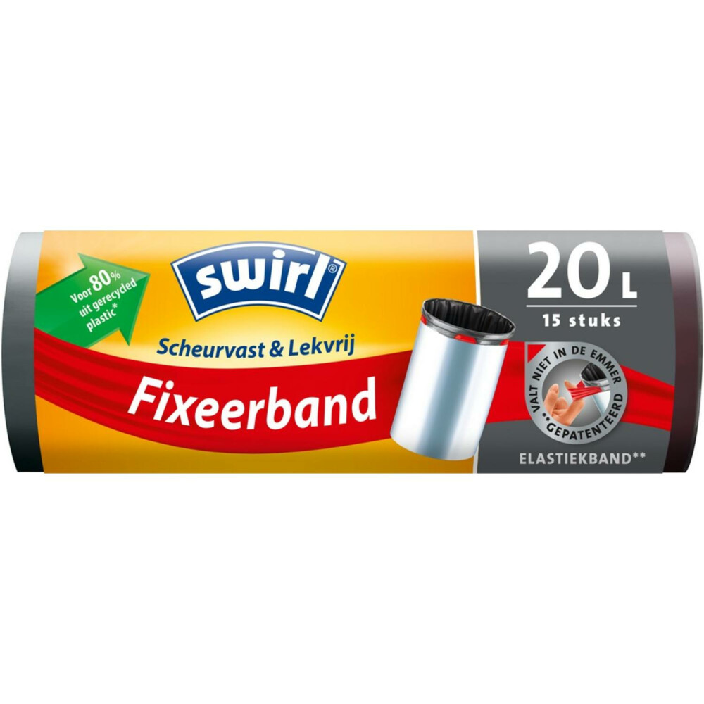 Swirl Pedaalemmerzakken met Fixeerband 20 liter15 stuks