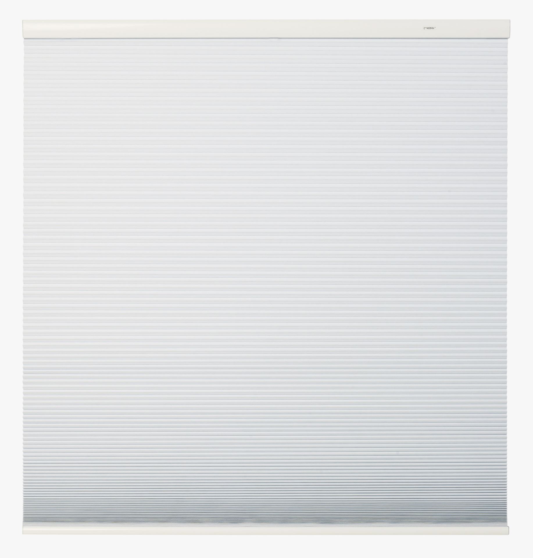 Lystett dobbel plisségardin hvit - 80x210 cm