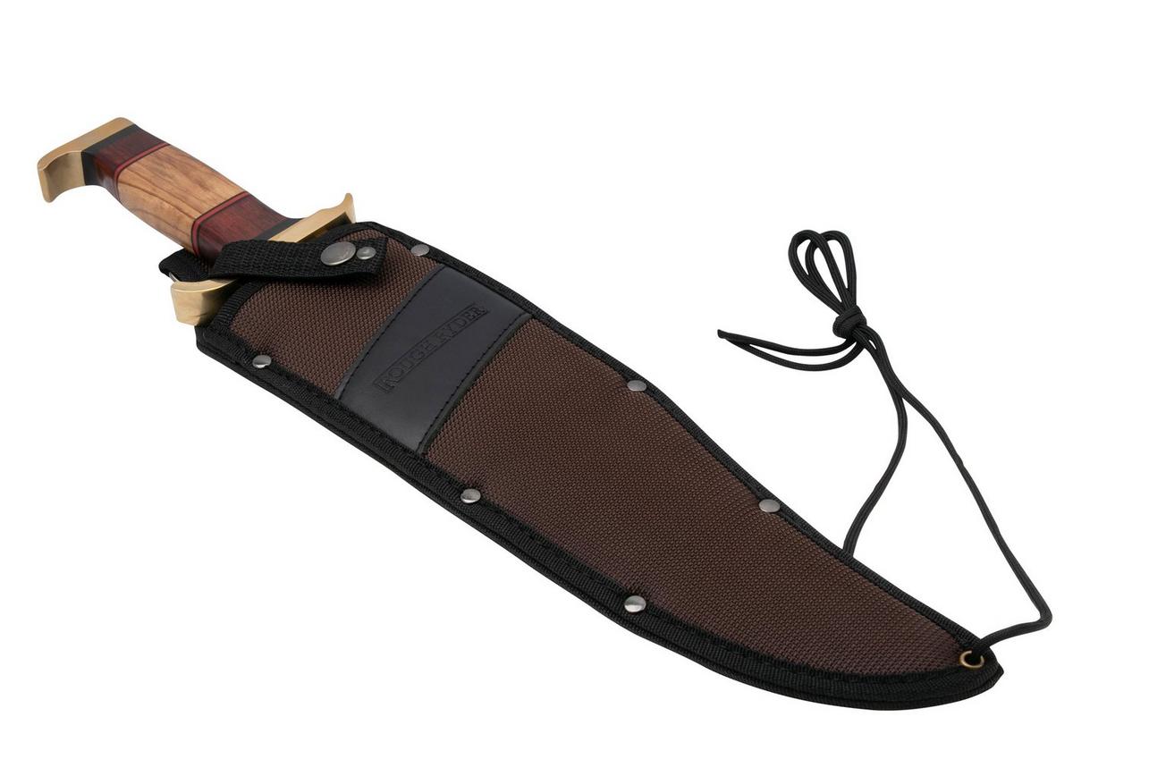 Rough Ryder Raiders Bowie RR2523, Satin Stainless Steel, Wood Handle, vaststaand mes