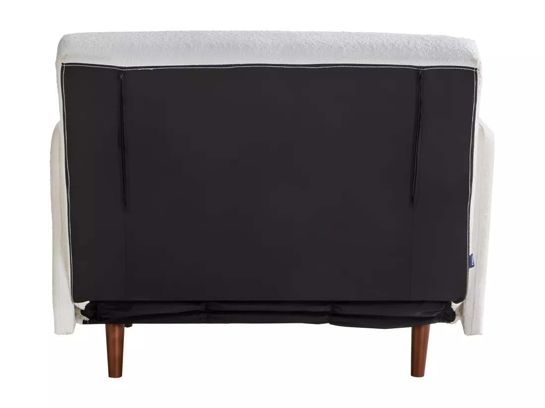 Belushi - Fauteuil convertible en tissu bouclette - Écru