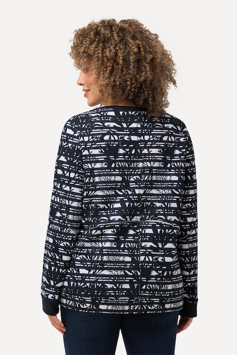 Sweatshirt, offene Kanten, Rundhals, Langarm