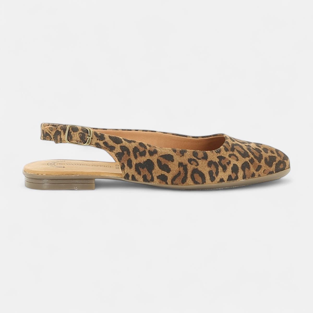 Escarpins avec bride arrière Femme en cuir camel