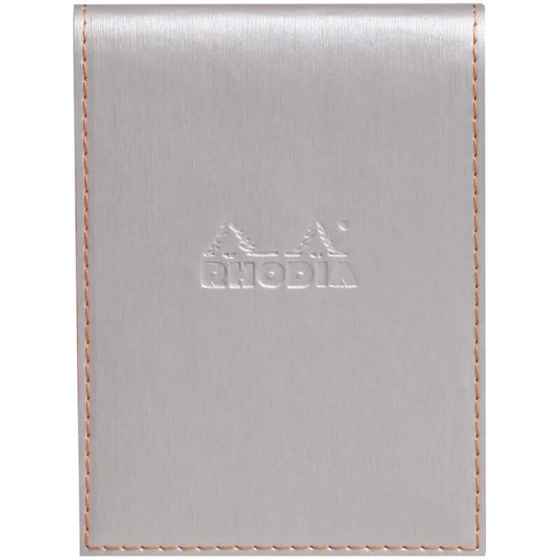 Rhodiarama porte-bloc avec porte-crayon + bloc N°12 ligné - Argent