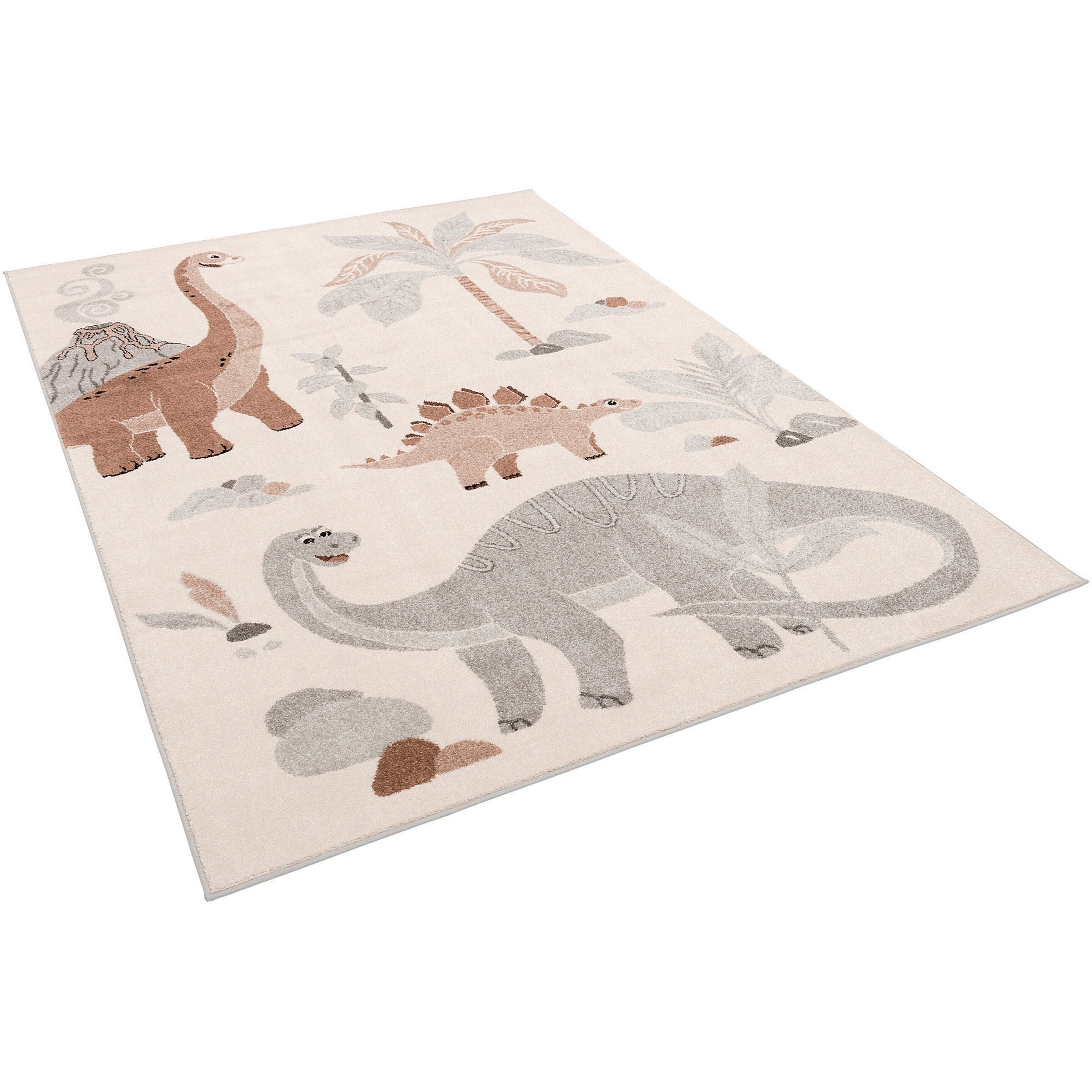 Pergamon Kinder Teppich Softstar Kids Dinowelt Grau