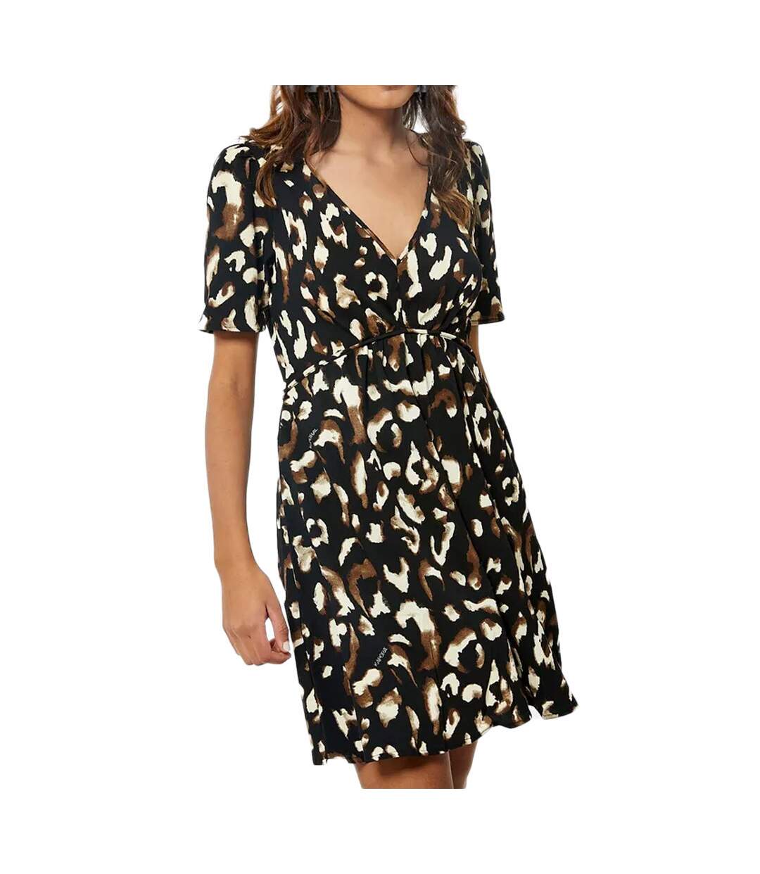 Robe Léopard Noir Femme Kaporal Naoli blabei