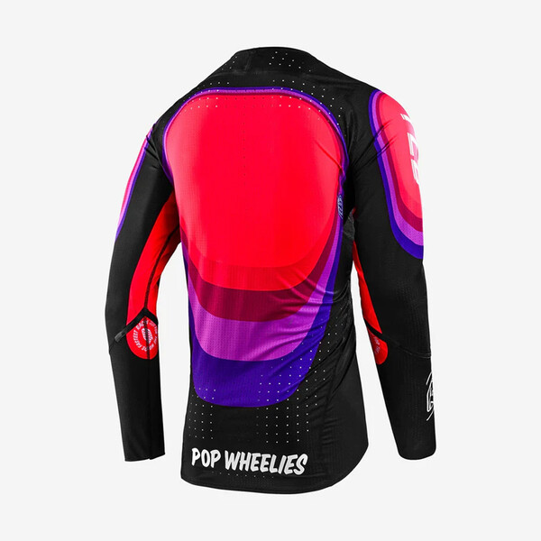 Troy Lee Designs - Maillot SE Ultra Reverb Noir / Rouge fluo / Violet