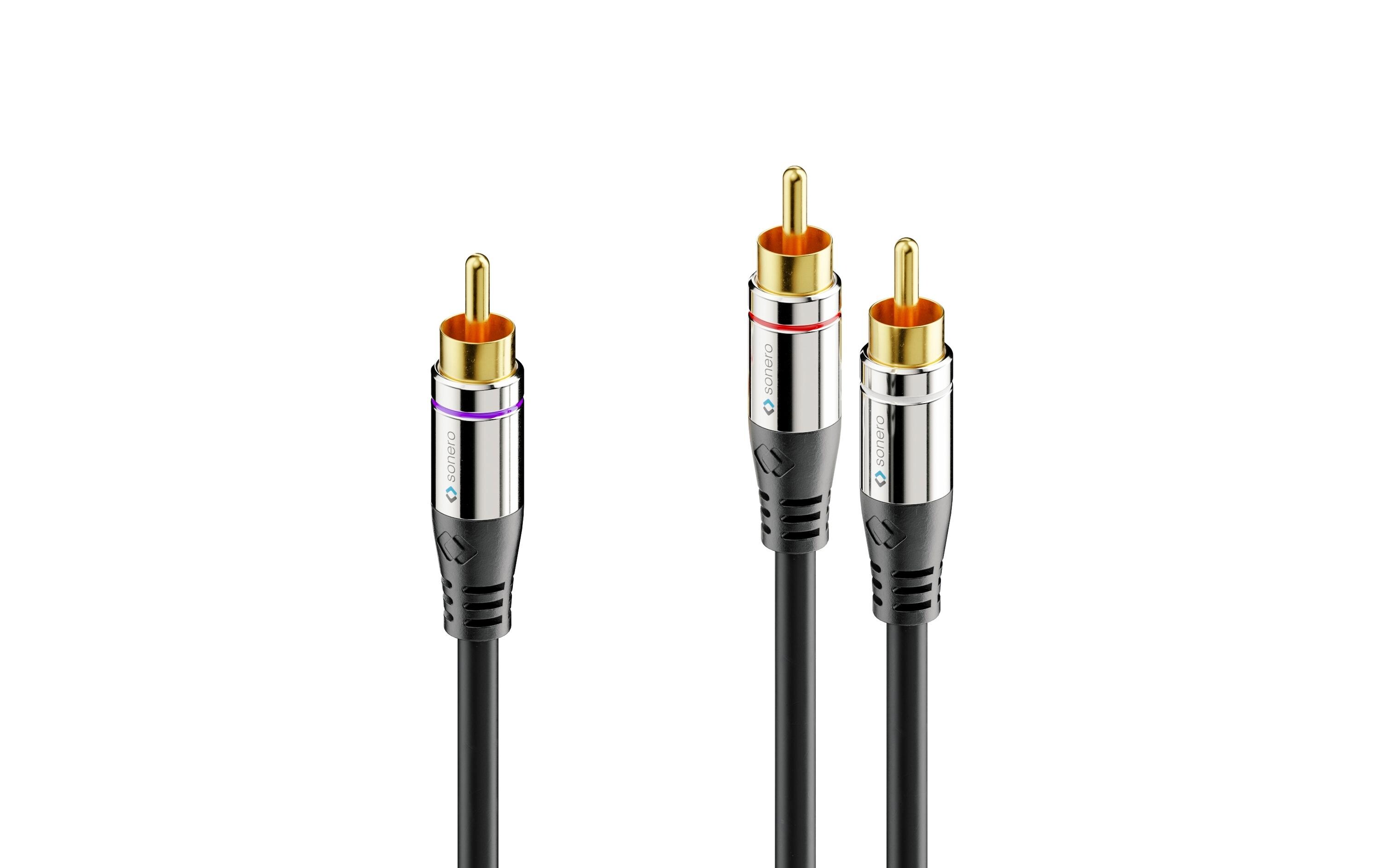 Subwoofer Stereo / Mono Y-Kabel Cinch - Cinch 1 mSubwoofer Stereo / Mono Cinch Audio Y-Kabel