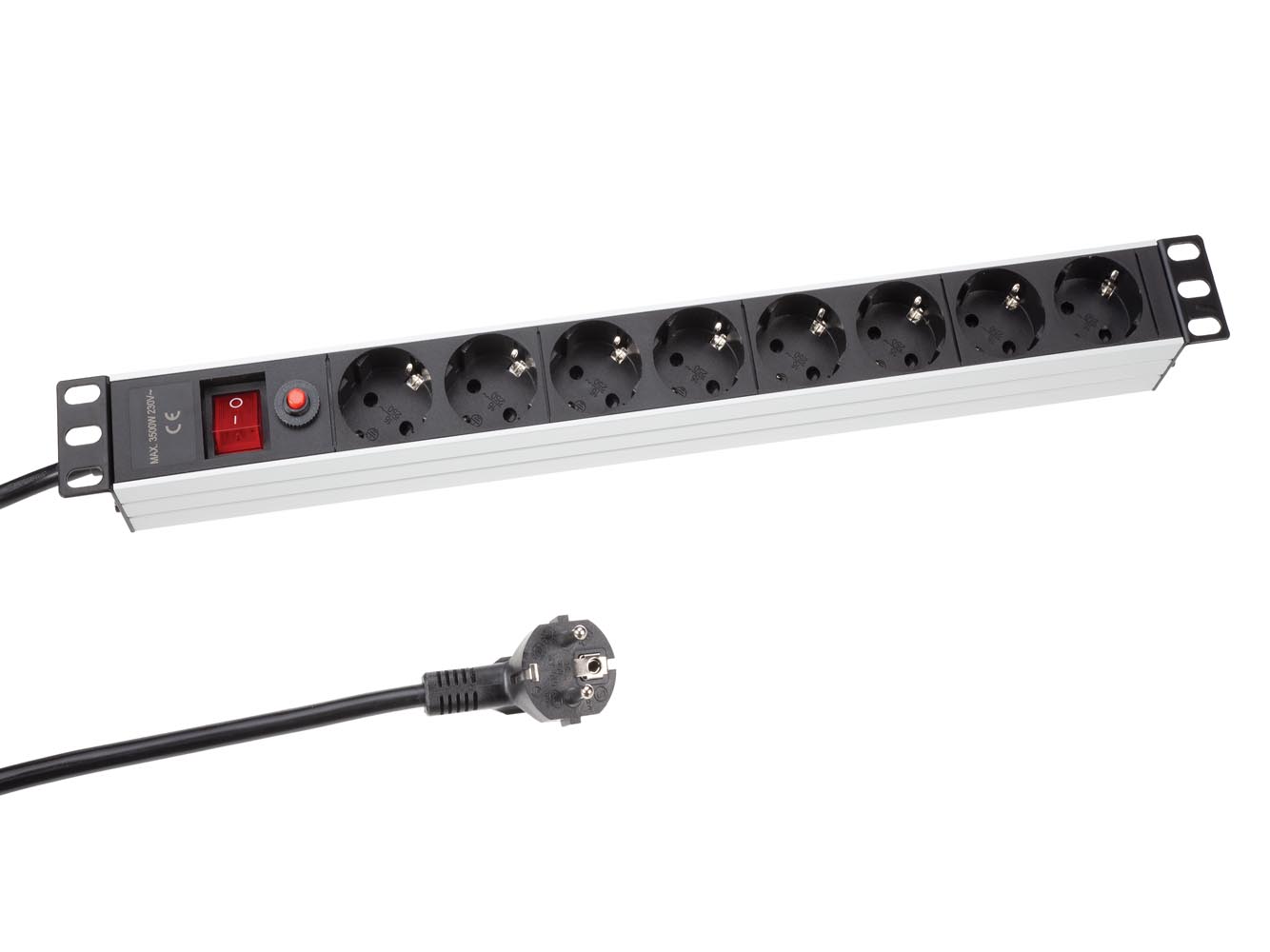 Perel EBP08PDU-G 8-weg stekkerdoos met schakelaar - 2,15 meter
