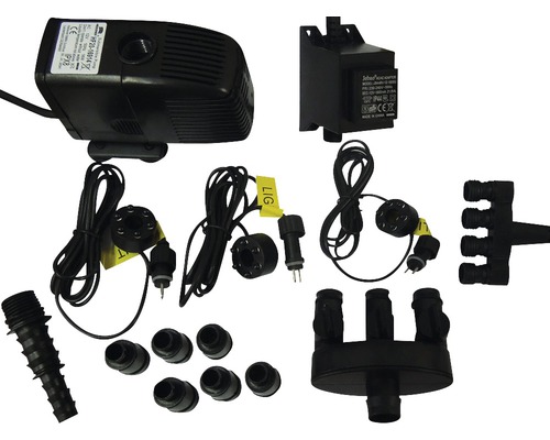 HEISSNER 3-LED set voor stenen fonteinen, compleet met pomp en transformator