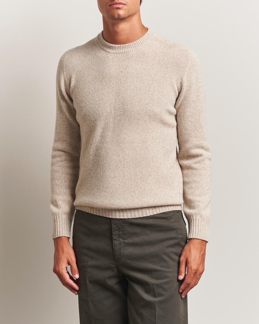 Altea Wool/Cashmere Crew Neck Sweater Beige Melange