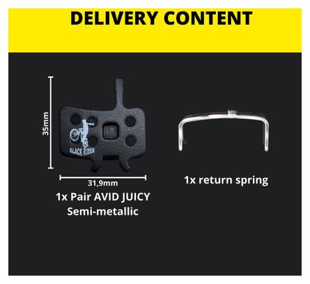 Paires de Plaquettes BLACK RIDER pour AVID Juicy Semi-Métallique 