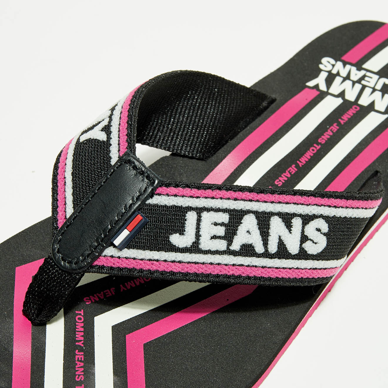 Tommy Hilfiger Tongs Pop Webbing Beach noir/rose/blanc