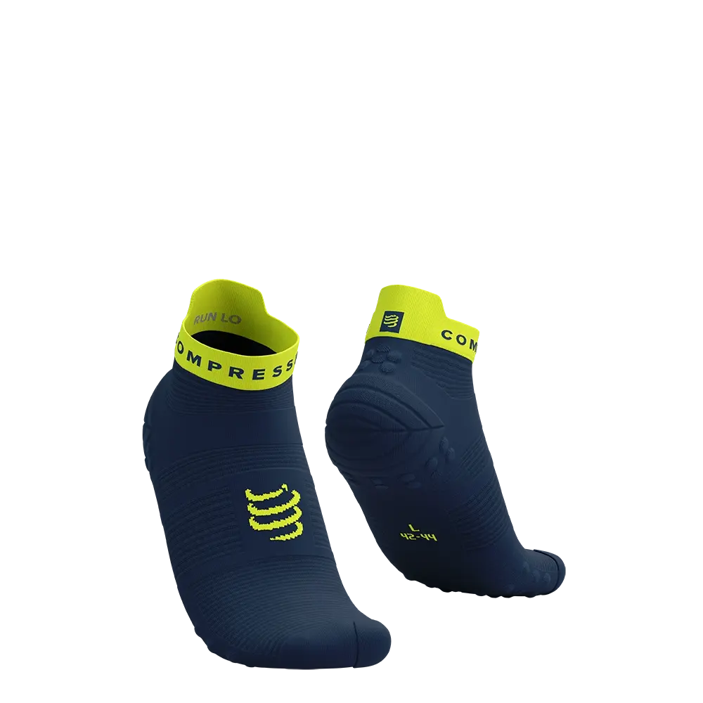 Compressport Pro Racing v4.0 Run Low Compressiesokken Blauw/Groen