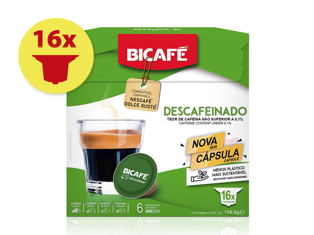 CÁPSULAS CAFÉ BICAFÉ DESCAFEINADO DG 16 UN