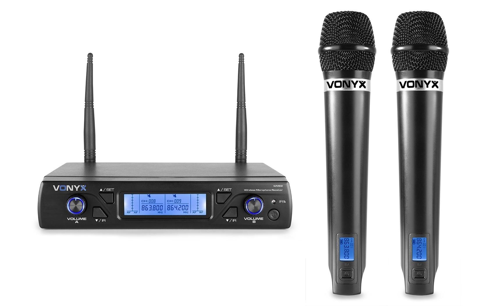 WM62 Set<br>Digitales Doppel UHF Funkmikrofon System mit 16 Frequenzen