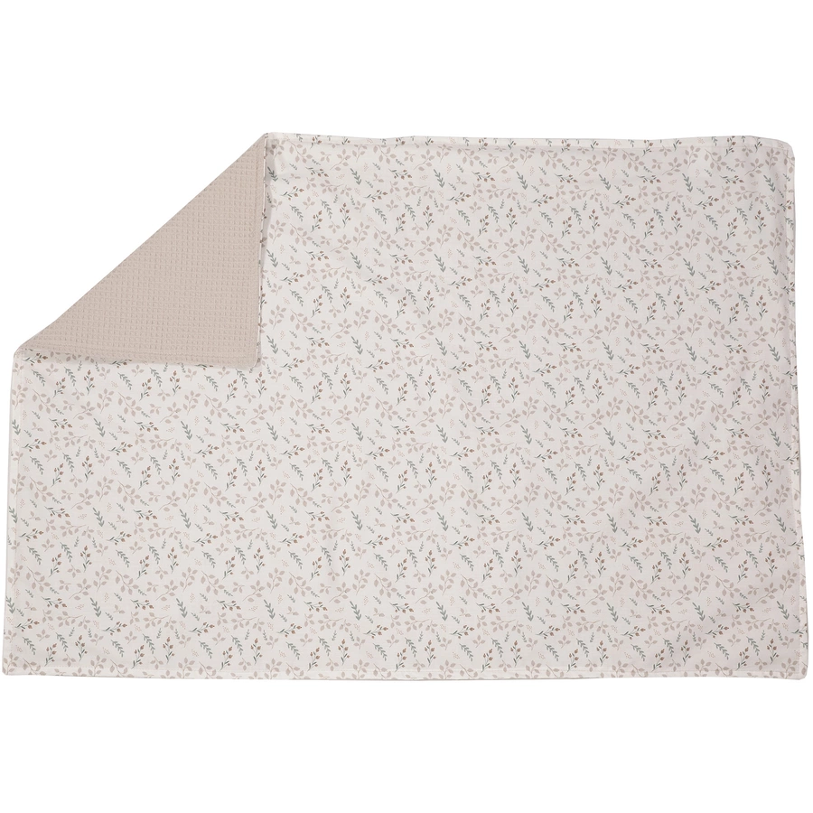 ULLENBOOM Babydecke & Kuscheldecke Waffel Floral Sand 70 x 100 cm