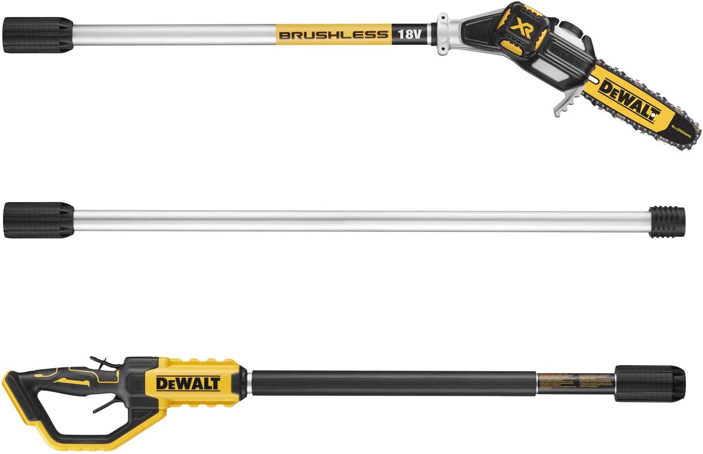 DEWALT Podadora de pÚrtiga sin escobillas, Multicolor, DEWALT DCMPS567P1-QW - Podadora de pértiga XR 18V con 1 batería Li-Ion 5,0Ah