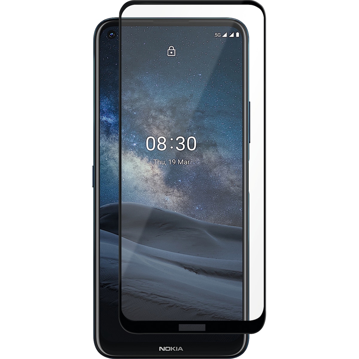 Panzer Full-Fit Nokia 8.3 skjermbeskytter (sort)