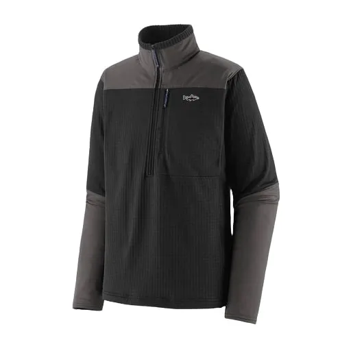 Patagonia M's L/S R1 Fitz Roy 1/4 Zip Black
