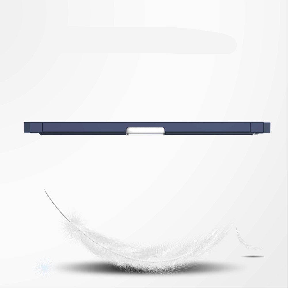 iPad Mini 7 (2024) / Mini 6 (2021) Smart Cover Hybrid Hülle   Apple Pencil Halterung - Dunkelblau / Transparent