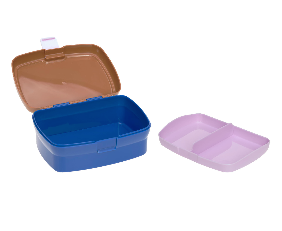 Lassig Lassig Lunchbox en drinkbeker Little gang Smile Caramel / Blue