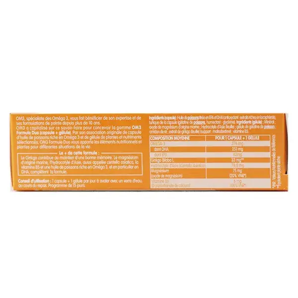 OM3 Memory Duo Fórmula 15 cápsulas + 15 cápsulas gelatinosas