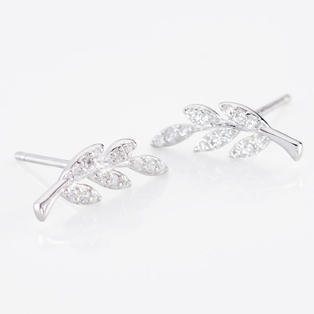 Boucles D'oreilles Puces Alma Argent Blanc Oxyde De Zirconium