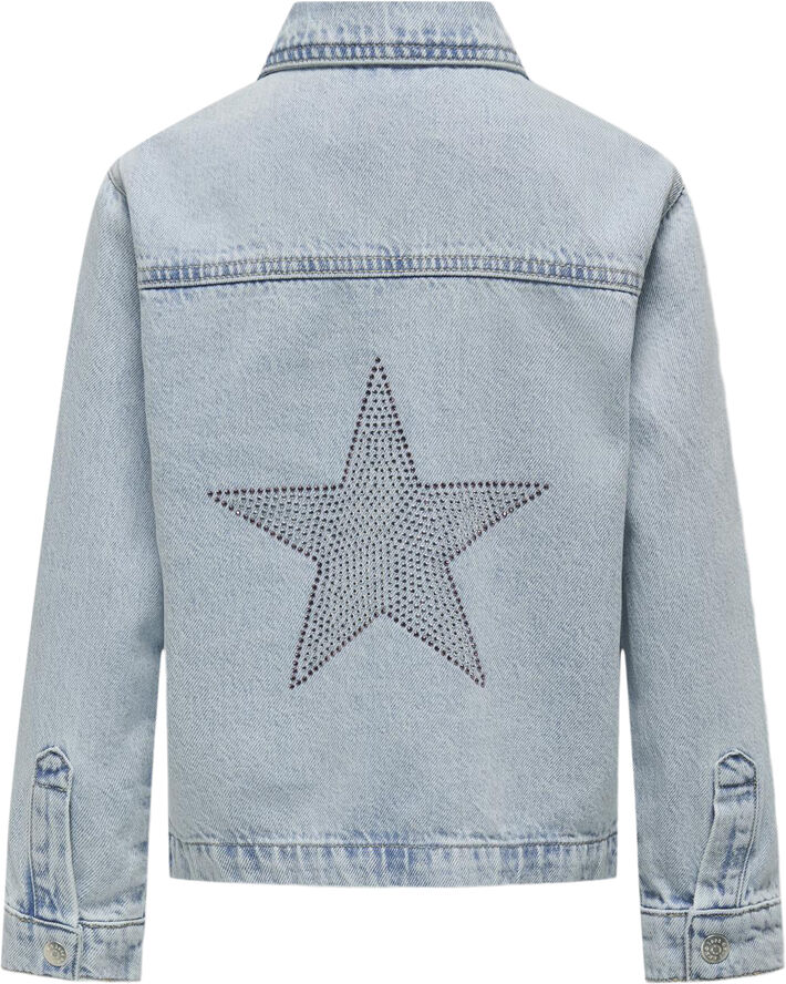 ONLY KOGCARLY LS OVS STAR DNM OVERSHIRT Light blue denim