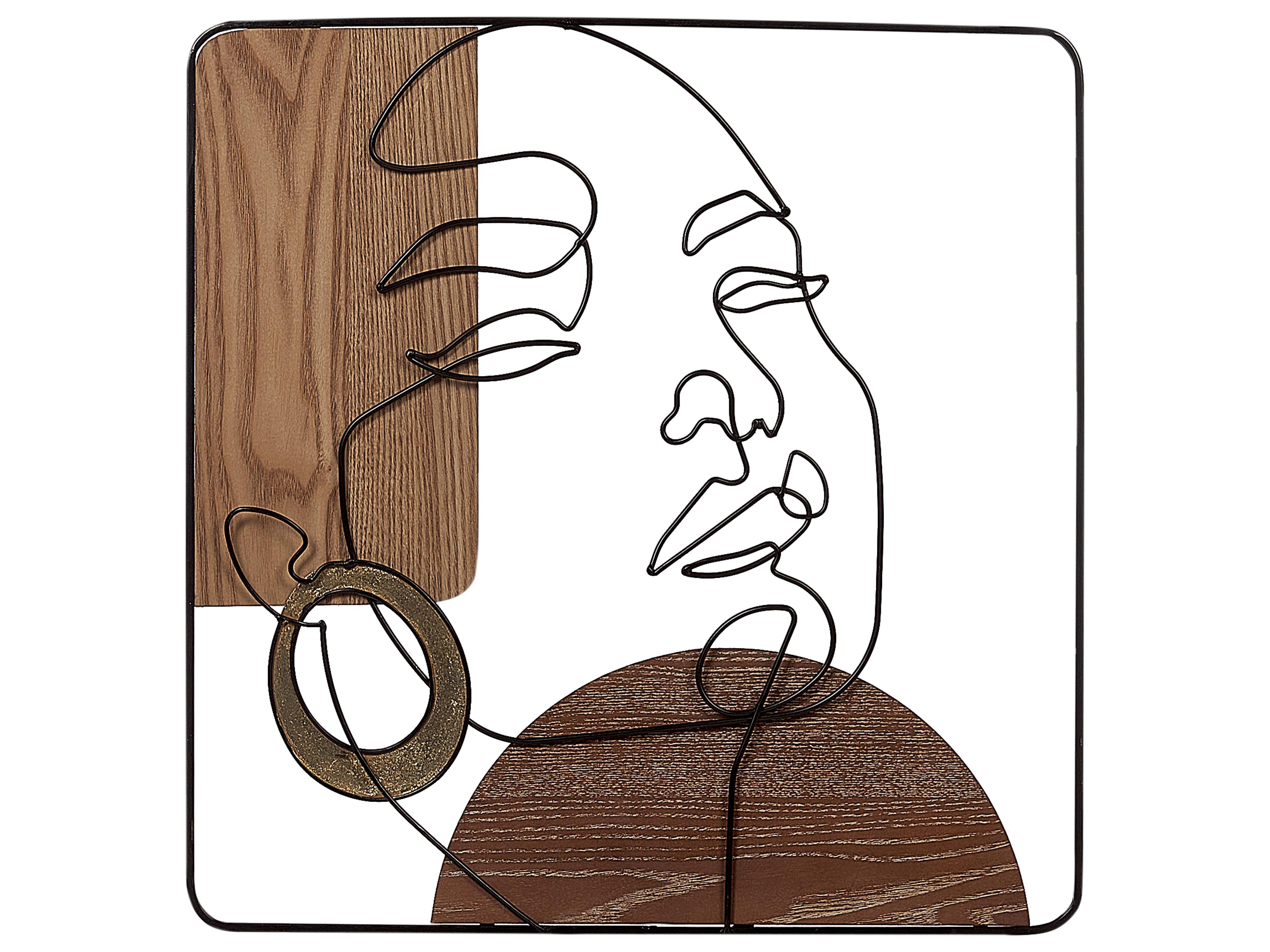 Wanddecoratie CALIFORNIUM Metaal 50 cm Bruin