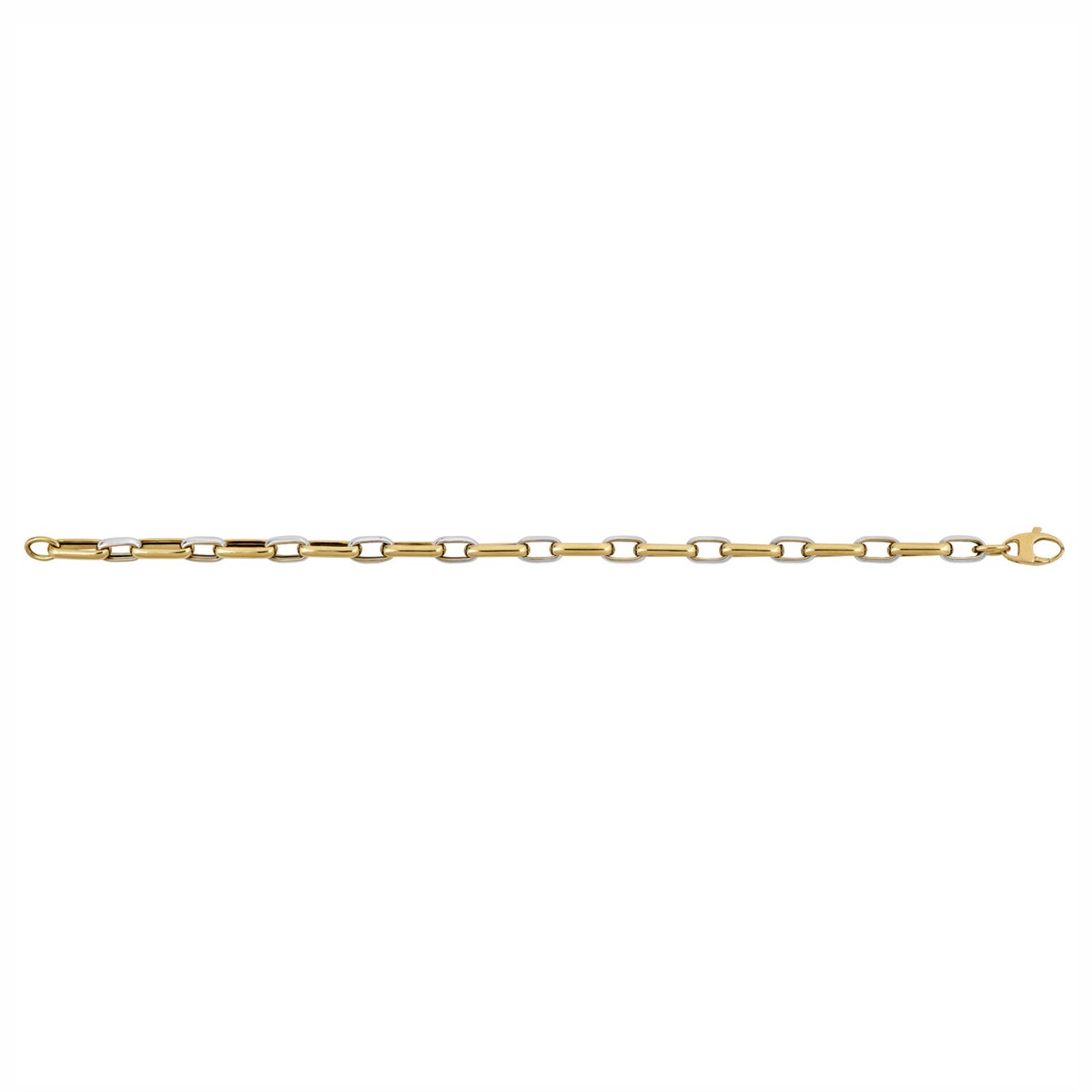 Bracelet Brillaxis mailles ovales or jaune et blanc