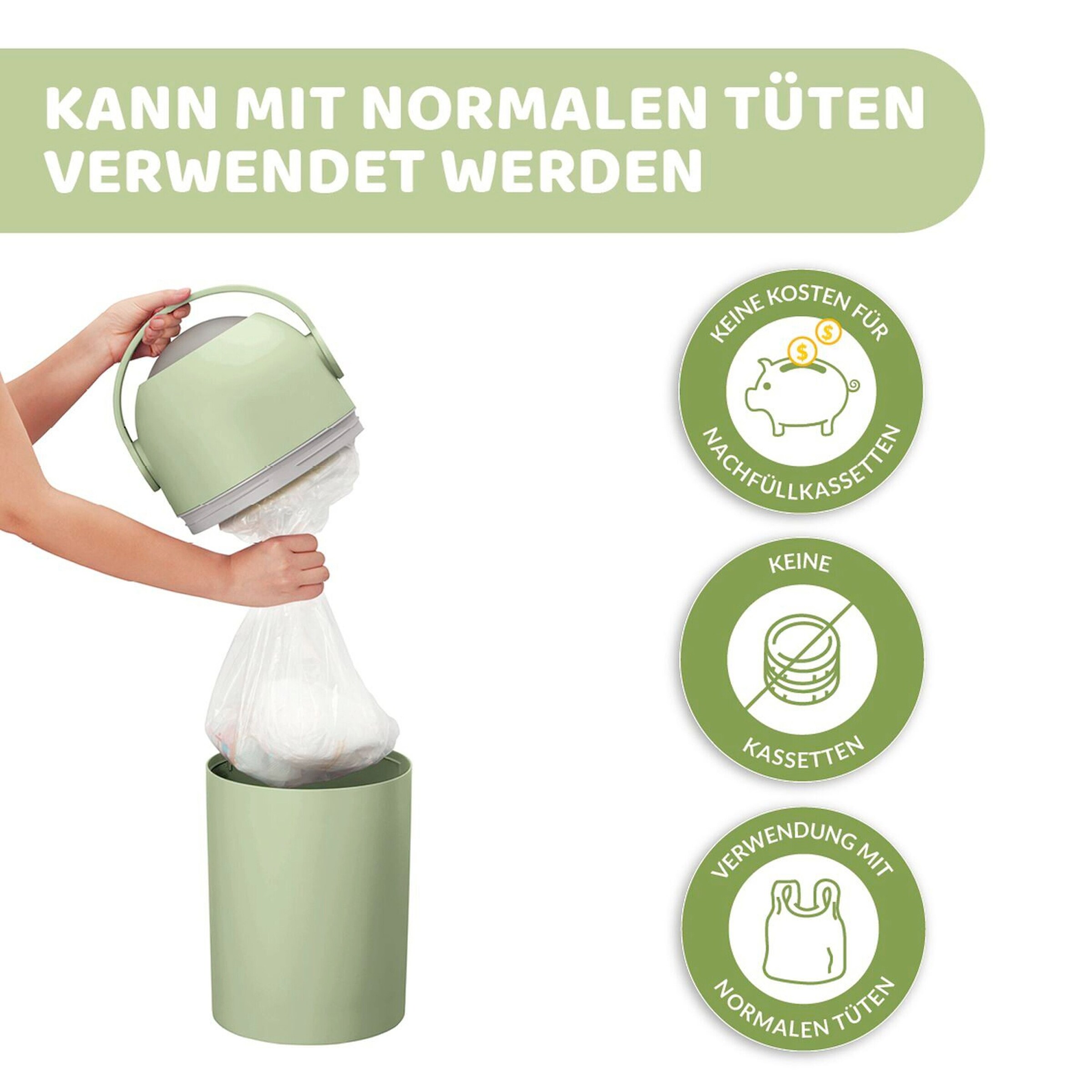 Chicco Windeleimer Odour Off green