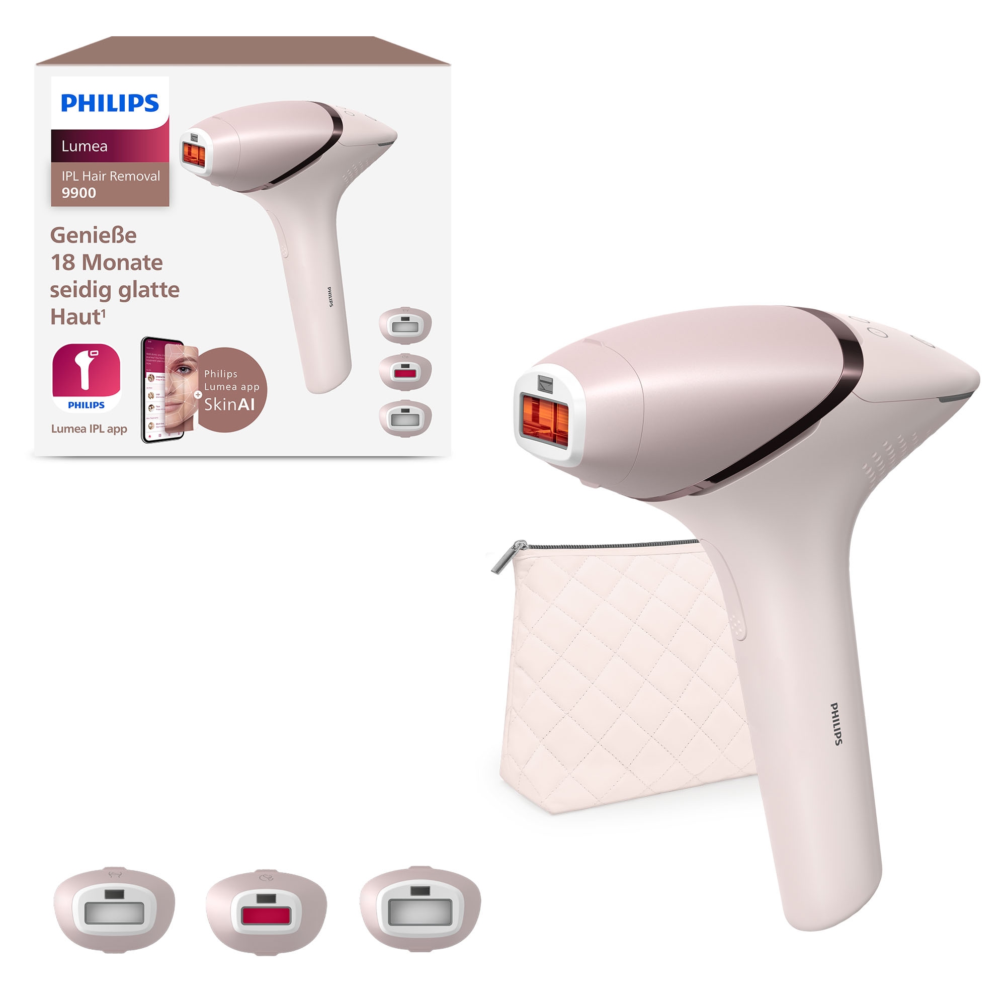 Philips IPL-Haarentferner »Lumea S9900 BRI953/02« 450.000 Lichtimpulse kabellos, 2 SkinAI Funktionen