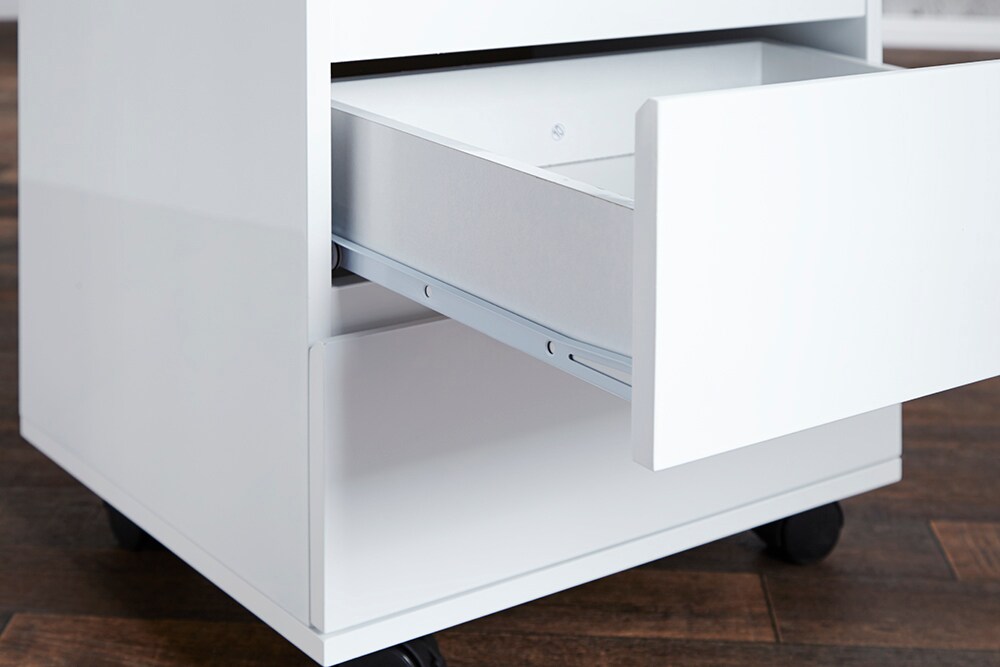 riess-ambiente Rollcontainer BIG DEAL - 45cm weiß Hochglanz 3 Schubladen modern