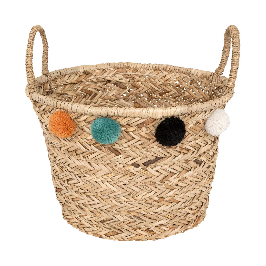 Panier avec pompons Léopard D41cm