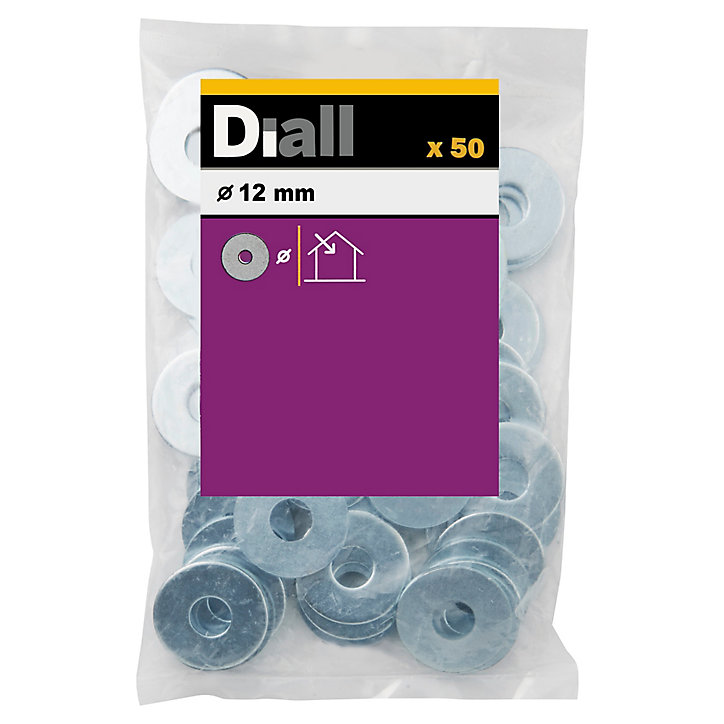 Rondelles plates larges en acier au carbone ø 12mm - 50 pièces