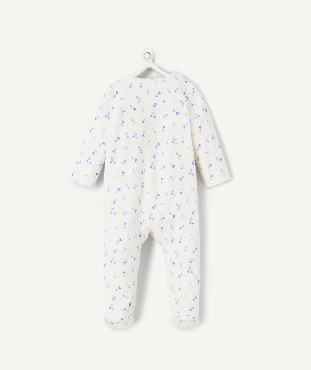 dors bien bébé fille en coton bio tout doux imprimé petites fleurs bleues