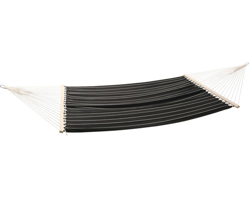 Premium katoenen hangmat, 145x200 cm, zwart-wit gestreept