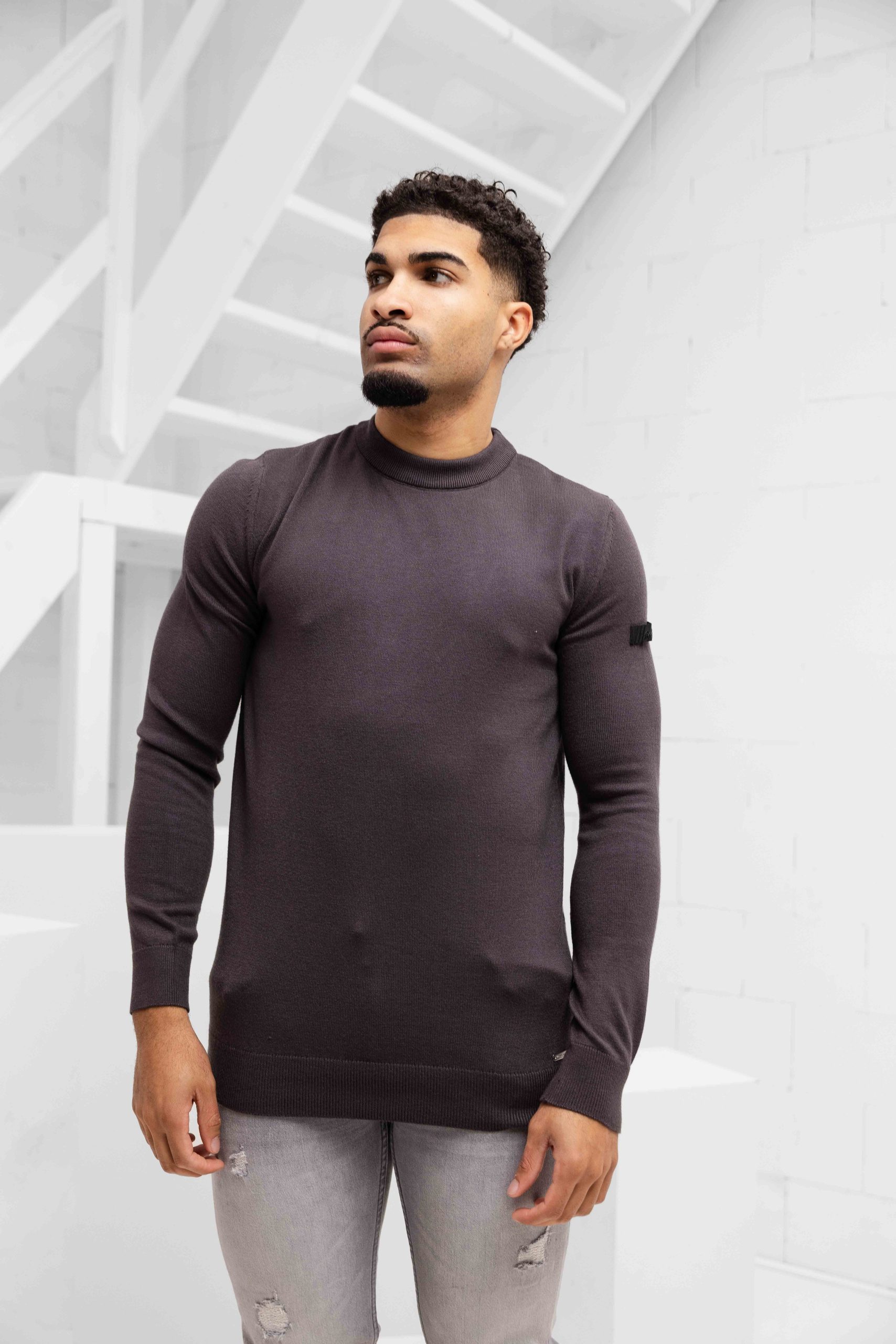 Malelions Knitted Sweater Heren Bruin