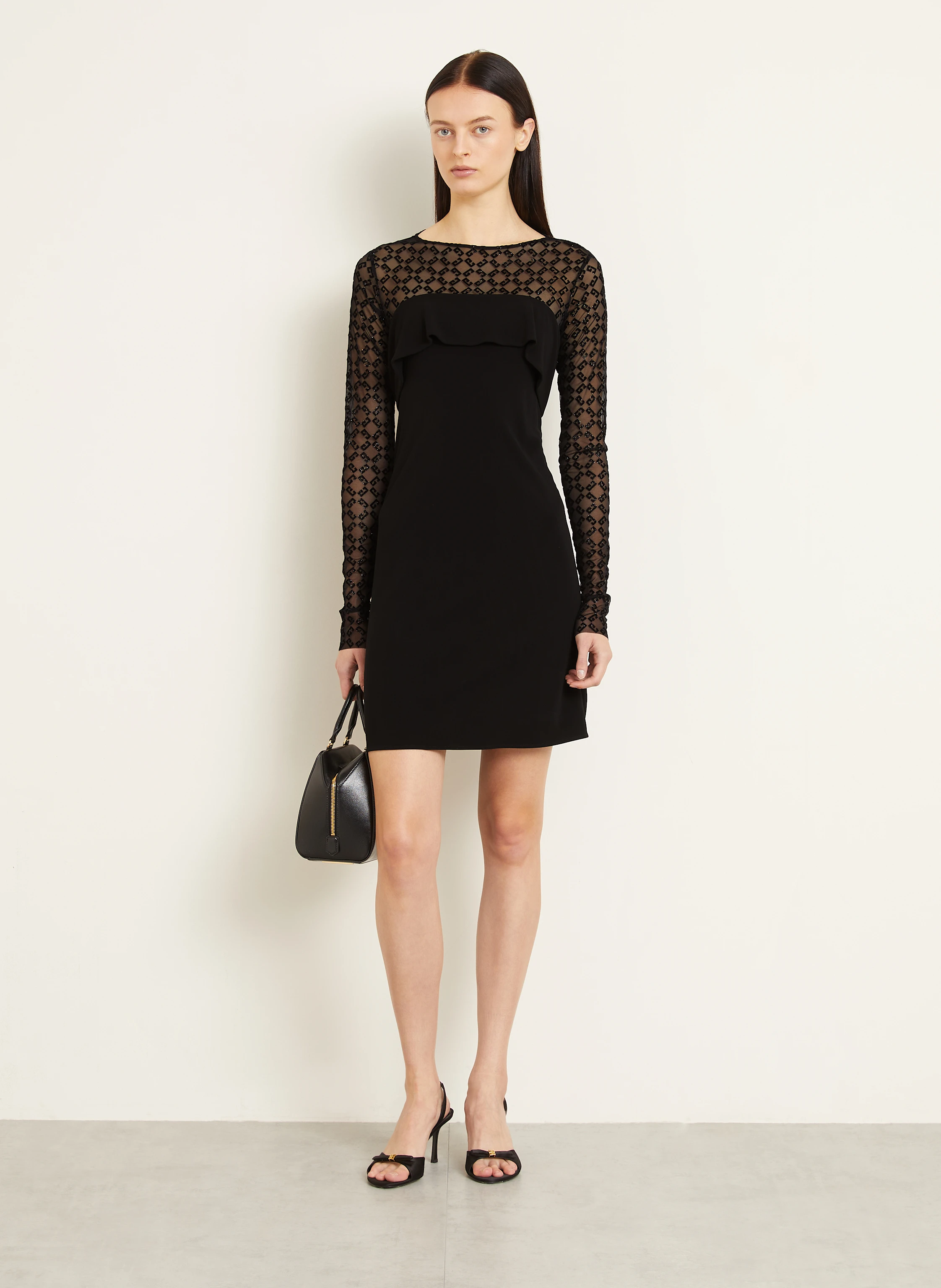 GIVENCHY Kleid mit Glitzergarn und Volants