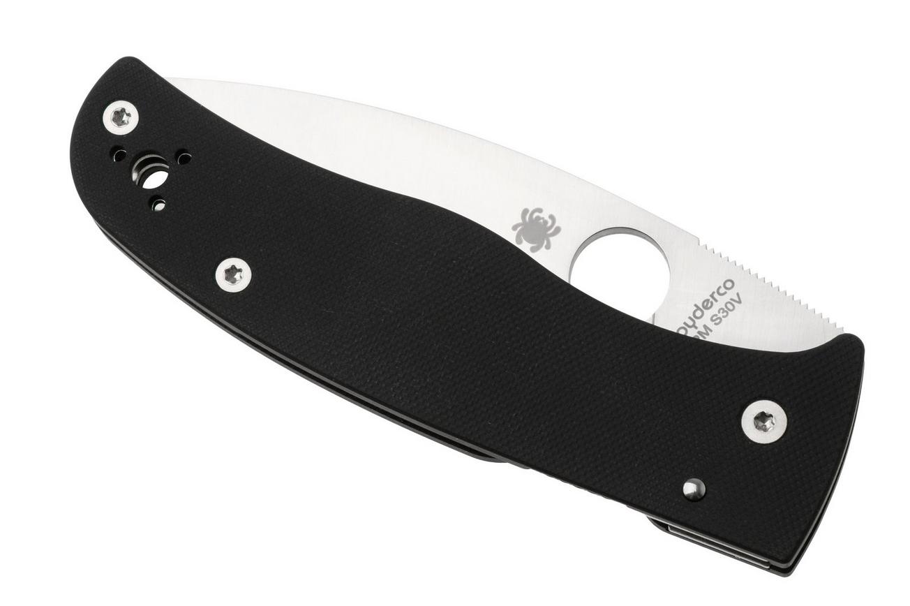 Spyderco Bodacious C263GS Black G10 serrated zakmes, Sal Glesser design
