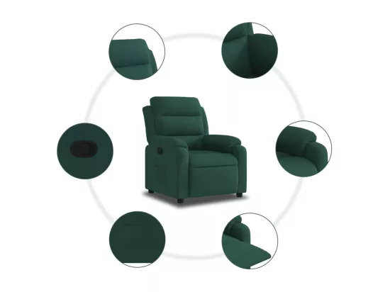 Fauteuil inclinable vert foncé velours
