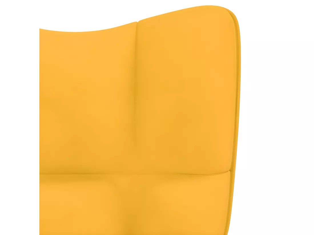 Chaise de relaxation avec repose-pied Jaune moutarde Velours