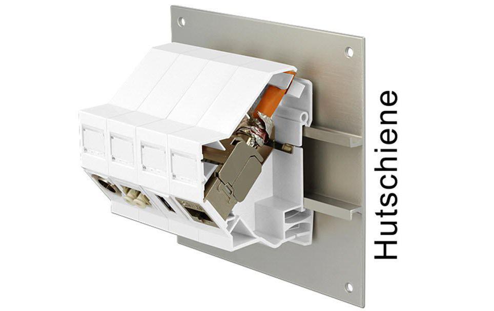 Hutschienenhalter Keystone mit ErdungKeystone Halterung für Hutschienen