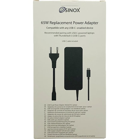 Sinox USB-C PC strømforsyning 65 Watt