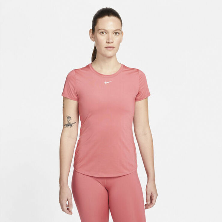 Nike Dri Fit One Slim Fit Traenings T Shirt Pink