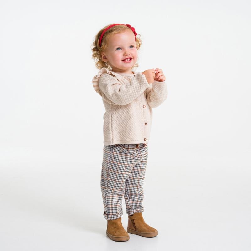 Pantalon carreaux fantaisie bébé fille Gris ou noir